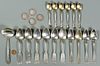 Group of Silver: 17 Flatware, 4 Coins
