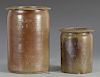 2 NC Stoneware Jars, Himer Fox
