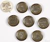 Eight William Jennings Bryan political buttons, 3/4'' dia.