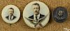 Three Theodore Roosevelt political buttons, 1 1/8'' dia., 7/8'' dia. and 3/4'' dia.