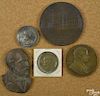 Five miscellaneous medals, to include a Herbert Hoover Inauguration medal, dated March 4, 1929