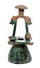 * A Green Glazed Pottery Roof Ornament Height 16 inches.