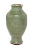 A Longquan Celadon Glazed Vase Height 12 1/4 inches.