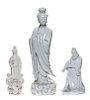 * A Blanc-de-Chine Figure of Guanyin Height of tallest 14 3/4 inches.
