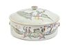 A Famille Rose Porcelain Bowl and Cover Diameter 10 1/2 inches.