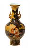 * A Polychrome Enameled Porcelain Vase Height 15 1/2 inches.