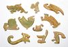* A Group of Ten Archaistic Jade Carvings Length of largest 4 1/2 inches.