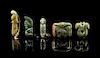 * A Group of Six Jade Carvings Height of tallest 5 3/8 inches.