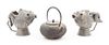* Two Pewter Fish Censers Height of largest 3 1/4 x diameter 6 inches.