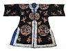 A Embroidered Silk Lady's Informal Robe Length from collar to hem 40 1/4 inches.