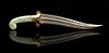 * A Mughal-Style Dagger with Jade Handle Length 15 inches.