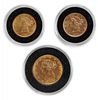 Three Liberty Type U.S. Gold Coins