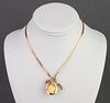 14K Yellow Gold Equestrian Theme Charm Necklace
