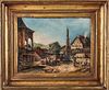 Noirot 19th C. French Village Scene, Oil on Canvas