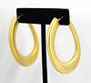 Milor Designer 14K Yellow Gold Oval Hoop Earrings