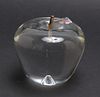 Cartier Crystal Apple Paperweight w Silver Leaf