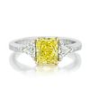 1.24-Carat Rectangular-Cut Fancy Vivid Yellow Diamond Ring