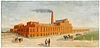 Oil on canvas of a brewery, ca. 1900