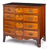 New England Federal bowfront chest of drawers