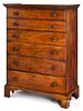 New England Chippendale maple tall chest