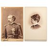George Armstrong and Elizabeth Custer Cabinet Cards, Plus View of Little Bighorn Monument