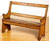 Mortised pine bench, 19th c.