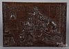 Continental carved oak plaque, 19th c.