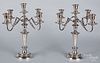 Pair of large silver plated candelabra