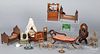 Miscellaneous wooden dollhouse furniture
