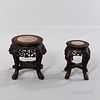 Two Marble-top Carved Hardwood Stands