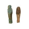 Lot of 2 Ancient Egyptian Blue Faience Ushabti Figures c.664-332 BC.