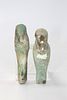 Lot of 2 Ancient Egyptian Blue/Green Faience Ushabti Figures c.664-332 BC.