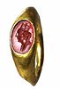 Ancient Roman Gold ring with Red Jasper intaglio of Tyche c. 3rd -4th Cent. CE