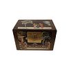 Chinese lacquered wooden box decorated with figures. 