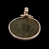 Ancient Roman Bronze Coin Augustus Set in Silver Pendant. 