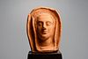 Ancient Etruscan Terracotta Votive Female Head Ca. 4th century B.C. 