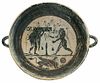 Large Greek Attic Style Pottery Kylix with figures. 