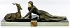 E. Menneville (French, 20th Century) Art Deco Spelter and Ivorine Statue