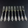 (8) Wallace "Grand Baroque" Sterling Silver Forks