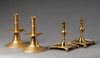 Two Pairs of Colonial Williamsburg Brass Candlesticks.