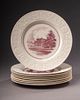 Eight Wedgwood Amherst College Plates