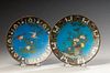 Two Japanese Cloisonne Plates