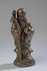 Chinese Cast Metal Wise Man Figurine.