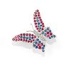 A 18K white gold, ruby, sapphire and diamond brooch