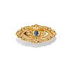 A 18K yellow gold, sapphire and diamond brooch