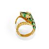 A 14K yellow gold and enamel ring