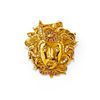 A 18K yellow gold, diamond and ruby brooch