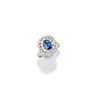 A 18K white gold, sapphire and diamond ring