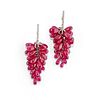 A 18K white gold, diamond and ruby pendant earrings