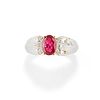 A 18K two-color gold, ruby and diamond ring